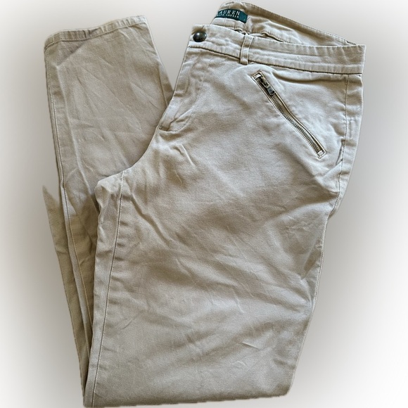 LAUREN Ralph Lauren Khaki Straight Pants Size 8 - Picture 4 of 7